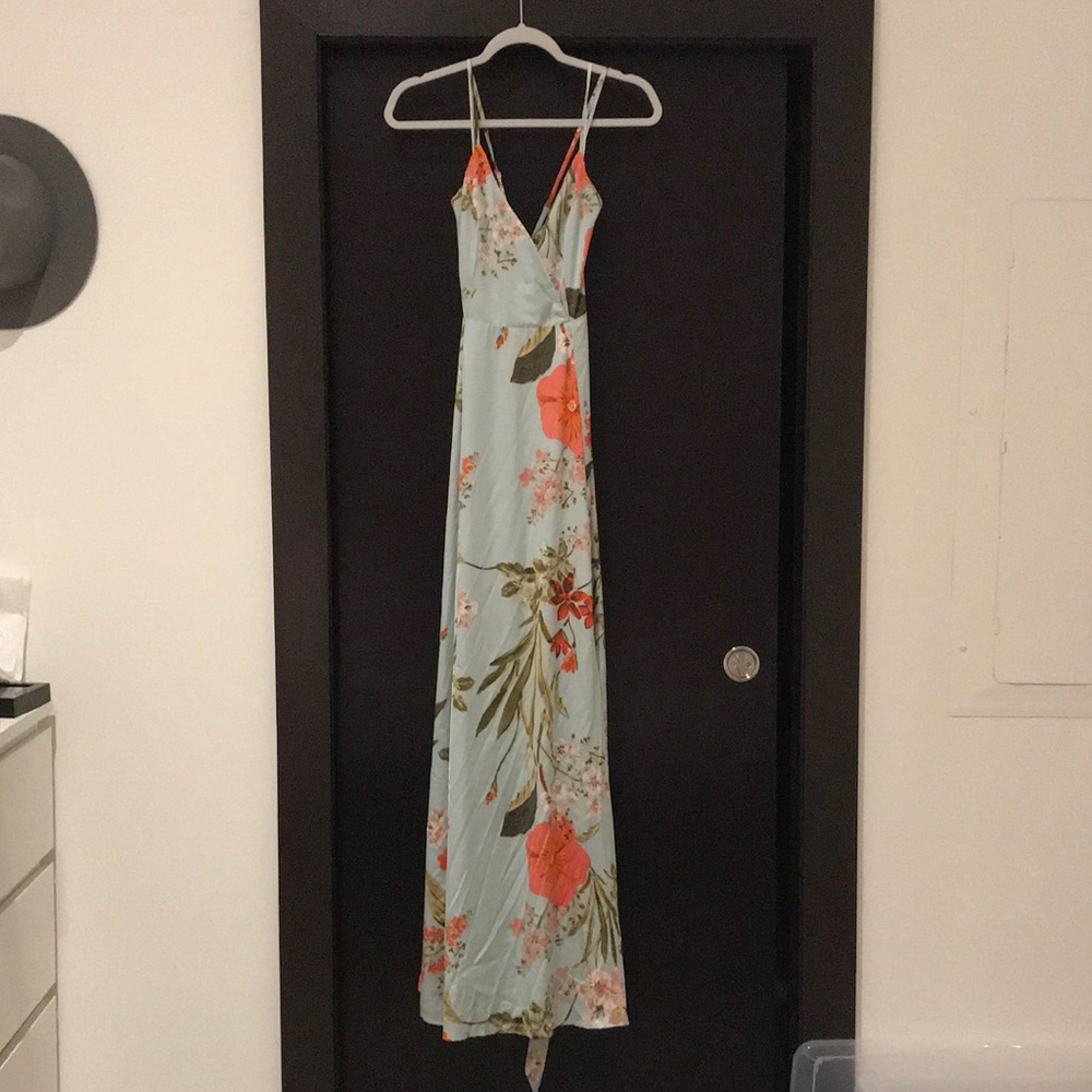 Lulu’s Still the One Sage Green Satin Maxi Dress
